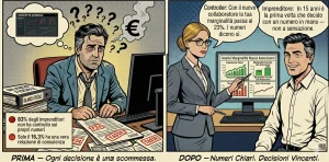 Controller finanziario e imprenditore PMI analizzano i numeri aziendali